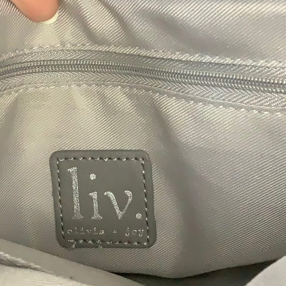 liv. by Olivia + Joy black leather crossbody with baby blue trim - Picture 11 of 12